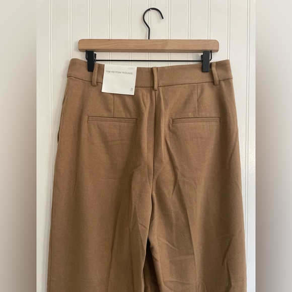 LOFT Peyton Wide Leg Trouser Pants in Heathered Brushed Flannel Size 8 NWT - Picture 9 of 13